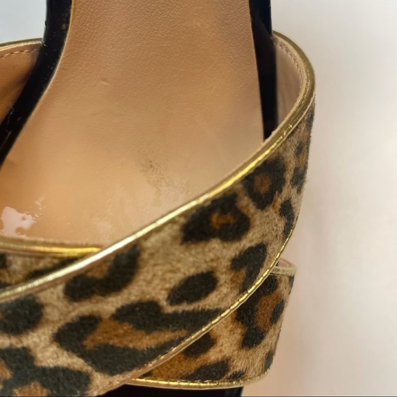 Nine & Co Cheetah Print Open Toe Spiked Stripper Heels - Picture 4 of 14